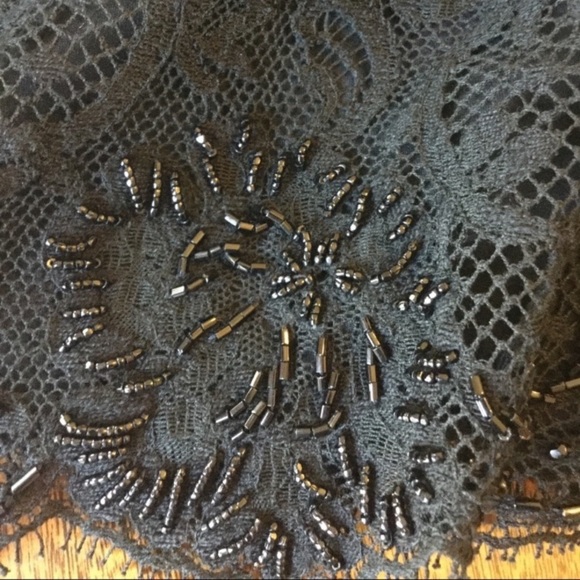 🎉LAST CHANCE🎉 PAMELA DENNIS Black Lace Sequin Beaded Dress Shorts - Picture 7 of 8